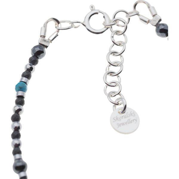 Bransoletka regulowana - Turkus, Hematyt i srebro zdjęcie 5