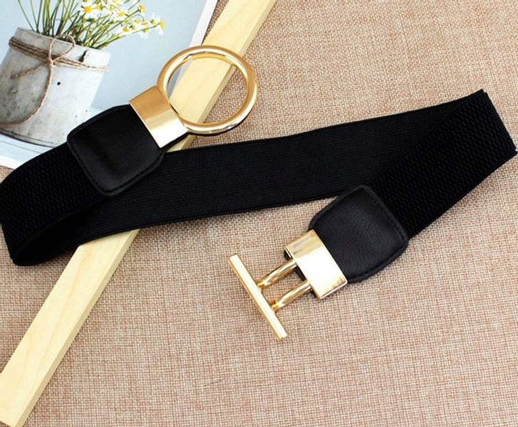 Pasek Czarny Gumowy Do Sukienki Elastyczny Złoty zdjęcie 8