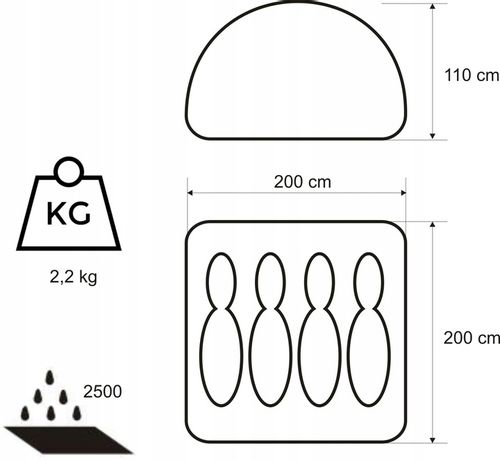 NAMIOT TURYSTYCZNY DOMEPACK 4 ACAMPER + GRATIS na Arena.pl