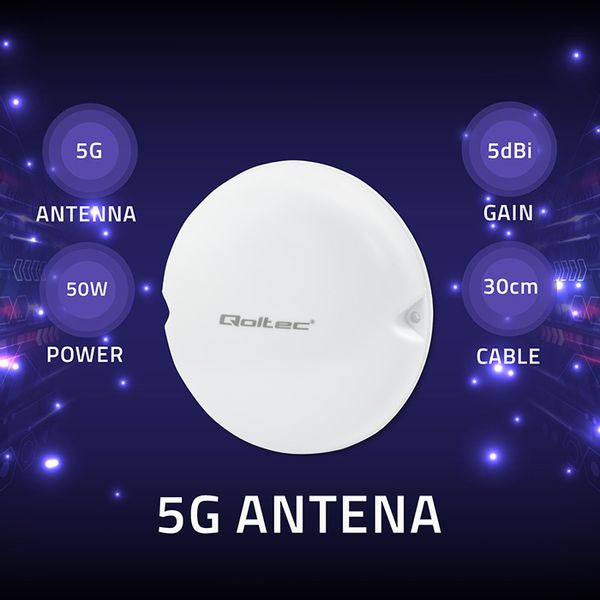 Qoltec Antena 5G LTE sufitowa 5dBi 50W Wewnętrzna zdjęcie 2