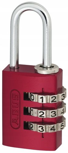 KŁÓDKA JARZMOWA SZYFROWA ABUS 20 MM CZERWONY na Arena.pl