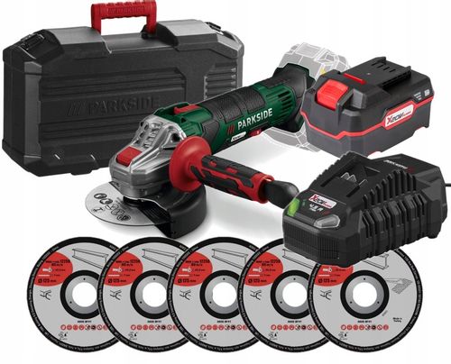 PARKSIDE Szlifierka PWSA 20V +Akumulator 4Ah +Ładowarka +Walizka +Tarcze na Arena.pl