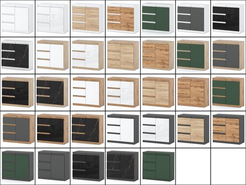 Komoda Z 3 Szufladami Mała Szafka Pojemna 80cm Szary Mat San Sebastian na Arena.pl