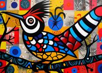 Plakat 18x13cm Ptak Na Wznak