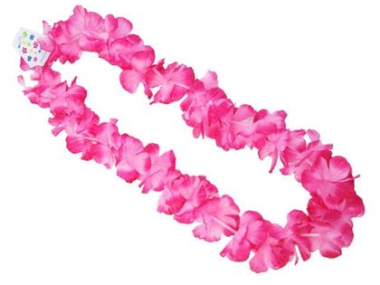 Naszyjnik hawajski "Kwiaty", różowy, 100 cm