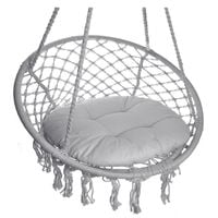 Huśtawka Wisząca Pleciona 80Cm + Poduszki Grafit