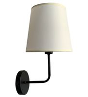 Pasteri lampa kinkiet czarny matowy 1x40W E14 abażur beżowy