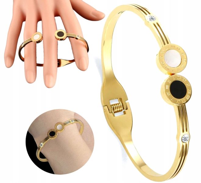 Bransoletka Złota Stal Chirurgiczna 18K zdjęcie 4