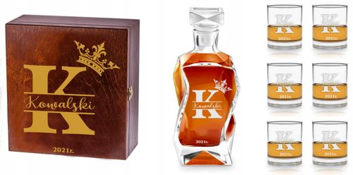Karafka szklanki do whisky grawer PREZENT na ślub na Arena.pl