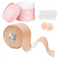 TAŚMA DO BIUSTU MODELUJĄCA GOLD TAPE BOOB TAPE 5CM X 5M W ZESTAWIE BEŻOWA