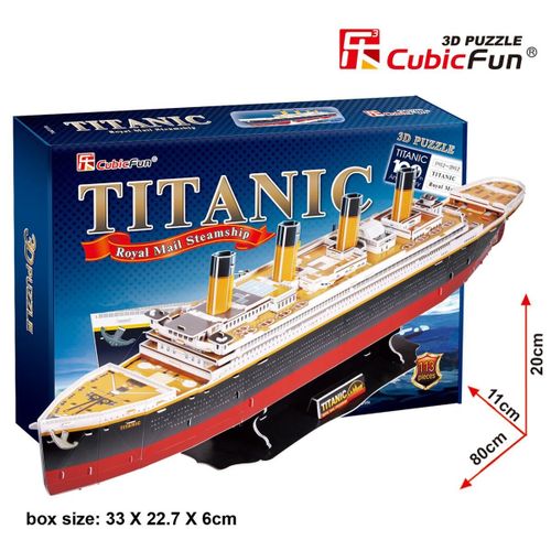 PUZZLE 3D DUŻY STATEK TITANIC MODEL 80CM 113EL na Arena.pl
