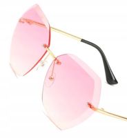 Okulary Kocie Damskie Bezramkowe Przeciwsłoneczne