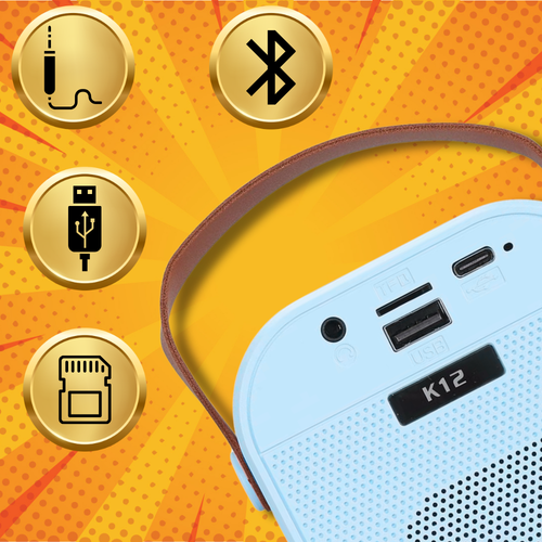 głośnik przenośny bezprzewodowy bluetooth karaoke z 2 mikrofonami usb rgb 1 na Arena.pl