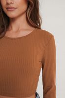 NA-KD top damski brązowy bez pleców rozmiar L