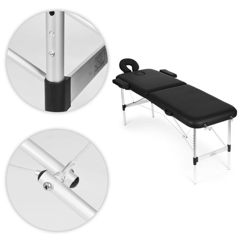 Aluminiowy stół do masażu i rehabilitacji 2-segmentowy składany w walizkę na Arena.pl