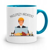 Kubek Błękitny Architekta Najlepszy Architekt Z Nadrukiem Ze Zdjęciem
