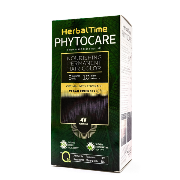 Herbal Time Trwała farba do włosów - 4V Aubergine zdjęcie 1