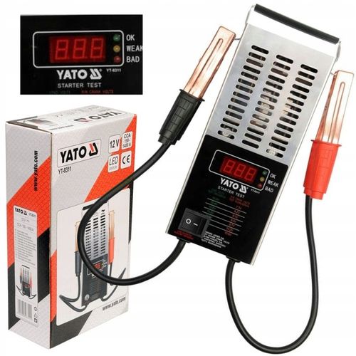 YATO CYFROWY TESTER AKUMULATORÓW MIERNIK NPIĘCIA 12V 150-1400Ah LCD YT-8311 na Arena.pl
