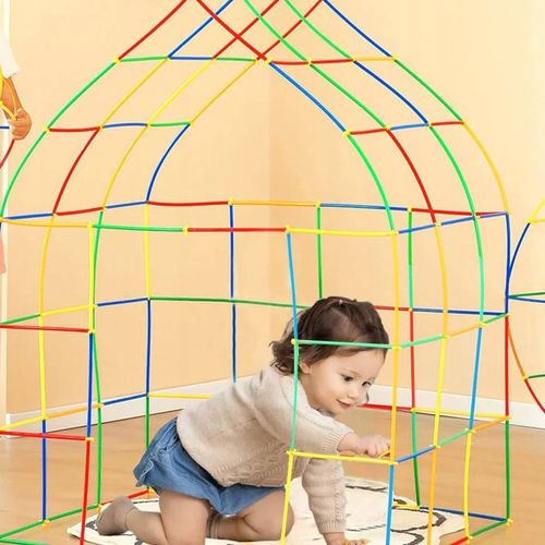 Klocki Konstrukcyjne Słomki Patyczki do Budowania Zestaw XL 800 elementów na Arena.pl