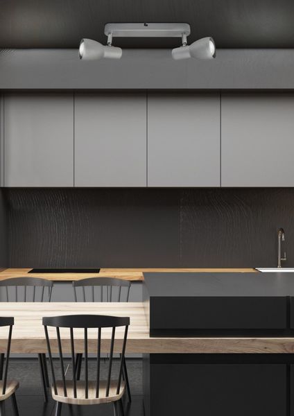 Picardo listwa 2x40W E14 szaro srebrny zdjęcie 2