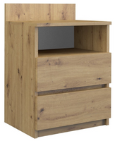 Stolik Nocny 2SZ z Półką 40 cm Artisan MALWINA TS - 5 Kolorów