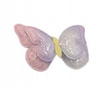 Spinka wsuwka motyl duży podwójny pastelowe kolory 8,5cm odcienie fioletu