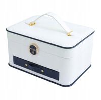 SZKATUŁKA NA BIŻUTERIĘ KUFEREK PUDEŁKO ORGANIZER DUŻY BIAŁY