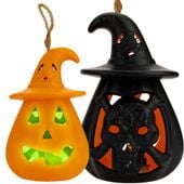 Dynia świecąca lampion dekoracyjny ozdobny lampka halloween czaszka 11 cm