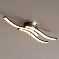 LAMPA SUFITOWA LED ŻYRANDOL CZARNY NOWOCZESNY 20W 3000K DO SYPIALNI