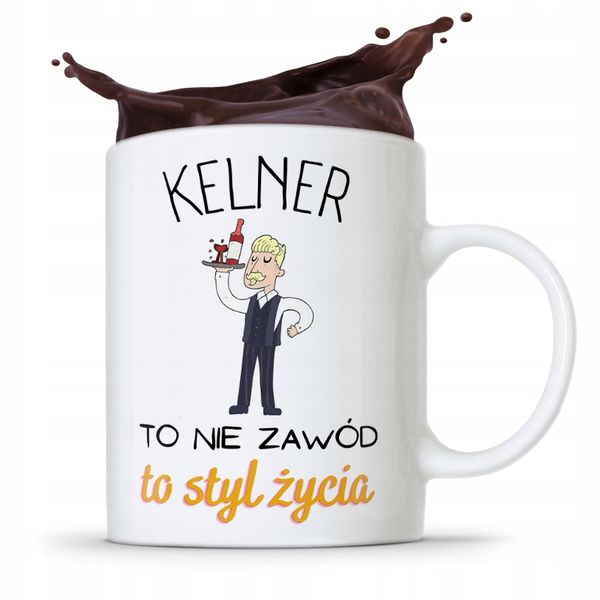 Dla Kelnera Kubek Na Prezent Kelner To Styl Życia Z Nadrukiem Ze Zdjęciem zdjęcie 1