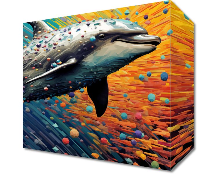 Obraz 20x20cm Delfin w Palecie Barw zdjęcie 1