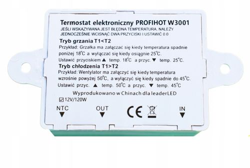 TERMOSTAT ELEKTRONICZNY REGULATOR TEMPERATURY Z GNIAZKIEM I WTYCZKĄ 230V na Arena.pl