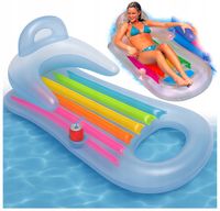 Materac Dmuchany do Pływania Materac Plażowy z Oparciem 160 x 85 cm INTEX