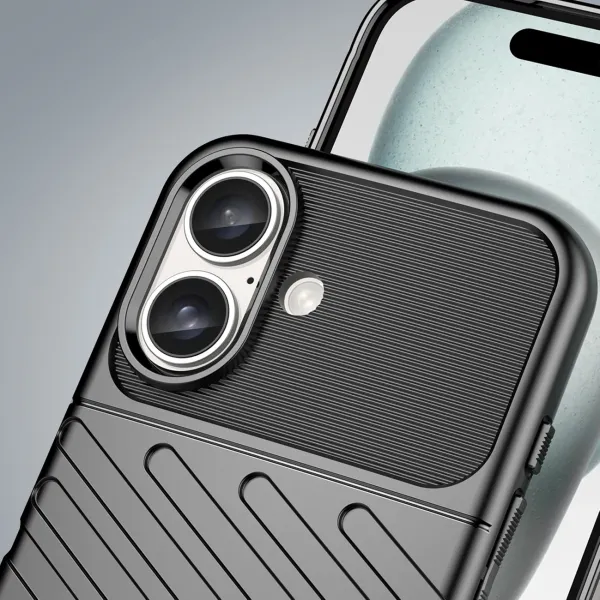 etui silikonowe thunder case do iphone 16 plus - czarne zdjęcie 6