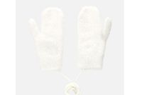 Rękawiczki BABY futerkowe jednopalczaste ecru M 17cm