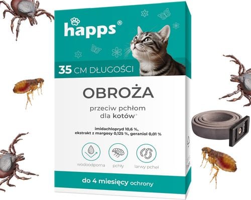 happs - obroża przeciw pchłom dla kotów na Arena.pl