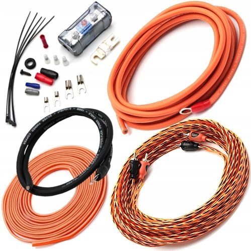 Zestaw kabli przewodów do wzmacniacza samochodowego NECOM 10mm2 porządne na Arena.pl