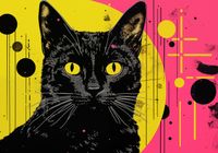Plakat 66,5x46,5cm Neonowy Kocur
