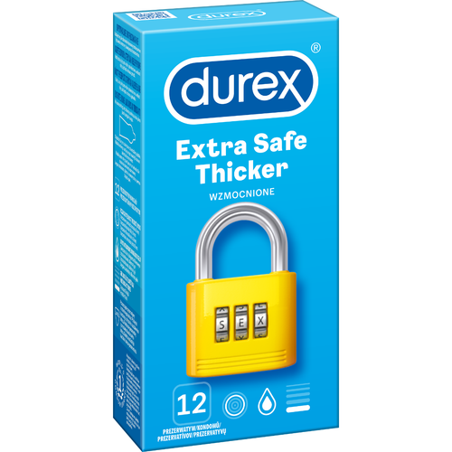 prezerwatywy lateksowe grubsze extra safe 12 szt. durex na Arena.pl