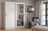 Szafa Przesuwna 2- Drzwiowa z Lustrem 120cm Biała HANKA TX - 3 Kolory