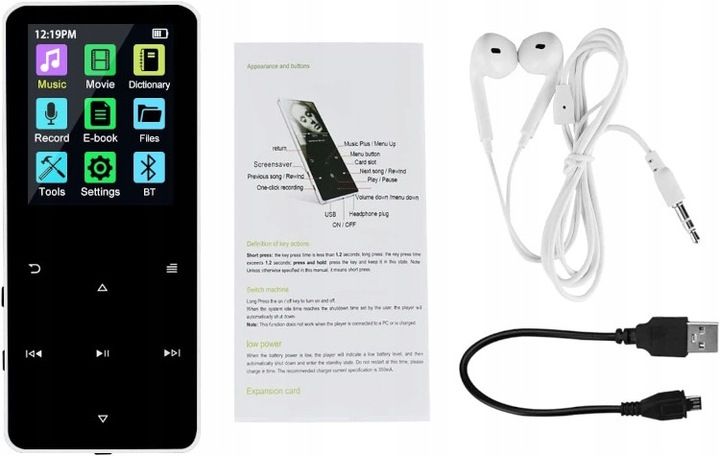 ODTWARZACZ MP4 MP3 16GB BLUETOOTH 5.0 HiFi RADIO zdjęcie 8