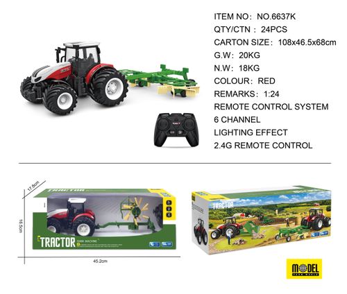 Traktor + Zgrabiarka R/C 1:24 Czerwony na Arena.pl