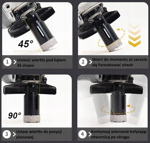 OTWORNICA DIAMENTOWA KORONKA WIERTŁO 68mm M14 DO GRES PŁYTEK GLAZURY na Arena.pl