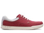 Clarks Półbuty męskie - Step Isle Lace - rozmiar 40 - czerwone, tekstylne