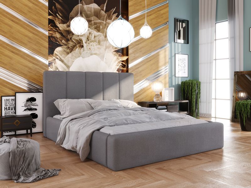 Łóżko tapicerowane MISTER 160×200 ze stelażem zdjęcie 2