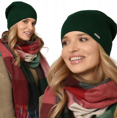 Damska CZAPKA jesienna modny styl podpinana POLSKI PRODUCENT zimowa UNI V3 na Arena.pl