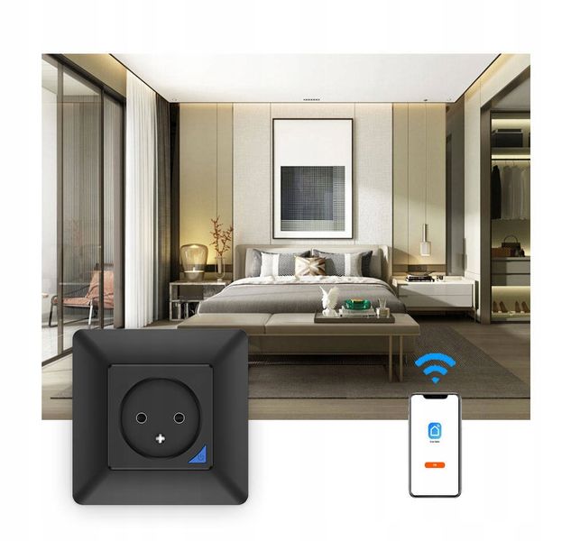 Inteligentne Gniazdo z Pomiarem Prądu WiFi TUYA PSMART 16A czarne zdjęcie 5