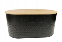 Chlebak pojemnik na pieczywo stal+bambus 33,5x19x15 cm czarny