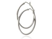 KLASYCZNE SREBRNE KOLCZYKI GŁADKIE KOŁA KÓŁKA 4CM