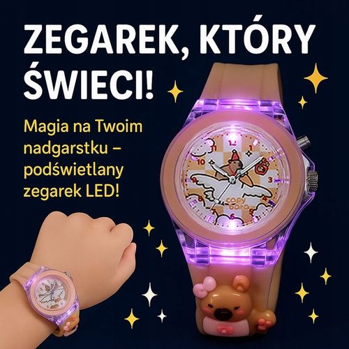 zegarek dziecięcy KAPIBARA dla dziewczynki dzieci ŚWIECĄCY i fosfowyzujący na Arena.pl